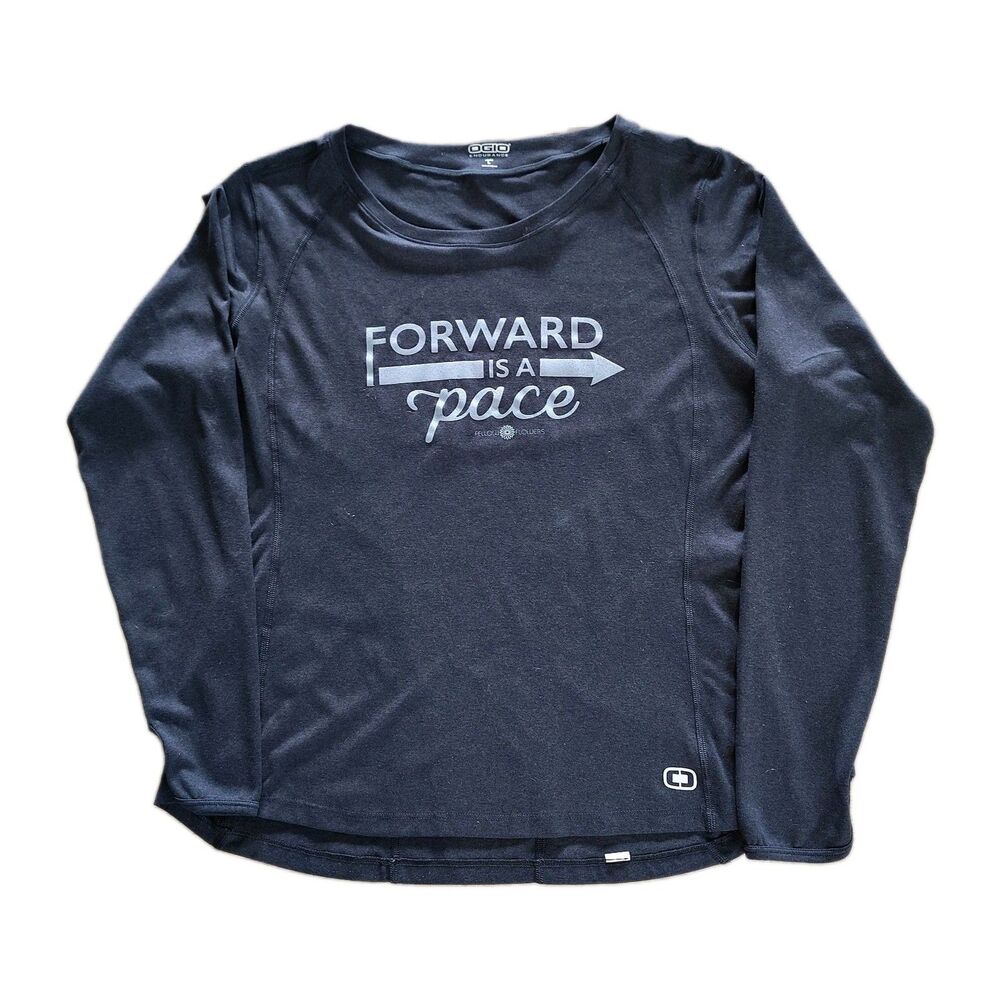 OGIO Endurance Women’s L Long Sleeve Running Top Thumb Holes Athletic Graphic